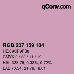 カラーコード: RGB 207 159 184 | qconv.com
