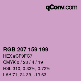 Color code: RGB 207 159 199 | qconv.com