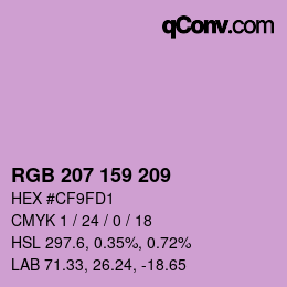 カラーコード: RGB 207 159 209 | qconv.com