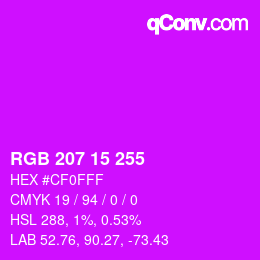 Color code: RGB 207 15 255 | qconv.com