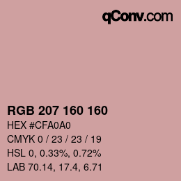 Color code: RGB 207 160 160 | qconv.com
