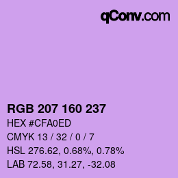 Color code: RGB 207 160 237 | qconv.com