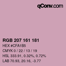 颜色代码: RGB 207 161 181 | qconv.com