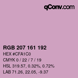 Color code: RGB 207 161 192 | qconv.com