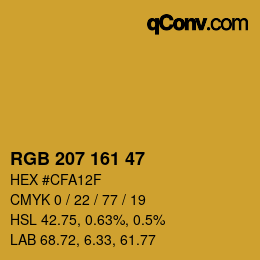 Color code: RGB 207 161 47 | qconv.com