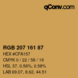 Color code: RGB 207 161 87 | qconv.com