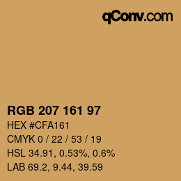 Color code: RGB 207 161 97 | qconv.com