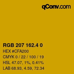 カラーコード: RGB 207 162.4 0 | qconv.com