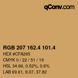 カラーコード: RGB 207 162.4 101.4 | qconv.com