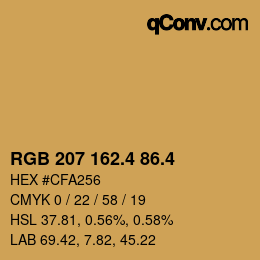 カラーコード: RGB 207 162.4 86.4 | qconv.com