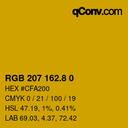 カラーコード: RGB 207 162.8 0 | qconv.com