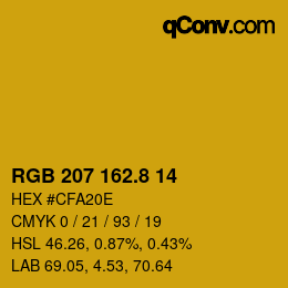 カラーコード: RGB 207 162.8 14 | qconv.com