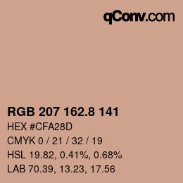 カラーコード: RGB 207 162.8 141 | qconv.com