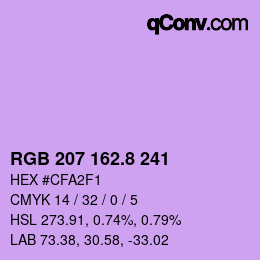 カラーコード: RGB 207 162.8 241 | qconv.com