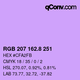 カラーコード: RGB 207 162.8 251 | qconv.com