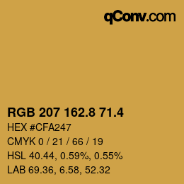 カラーコード: RGB 207 162.8 71.4 | qconv.com