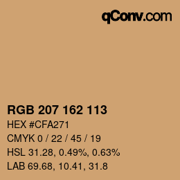 Color code: RGB 207 162 113 | qconv.com