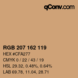 カラーコード: RGB 207 162 119 | qconv.com