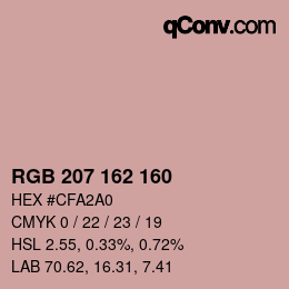 Color code: RGB 207 162 160 | qconv.com