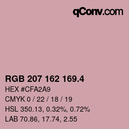 カラーコード: RGB 207 162 169.4 | qconv.com