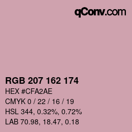 Color code: RGB 207 162 174 | qconv.com