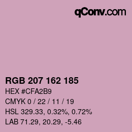 Color code: RGB 207 162 185 | qconv.com