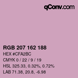 Color code: RGB 207 162 188 | qconv.com
