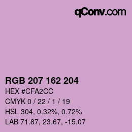 カラーコード: RGB 207 162 204 | qconv.com