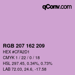 Color code: RGB 207 162 209 | qconv.com