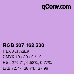 Color code: RGB 207 162 230 | qconv.com