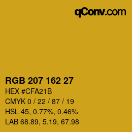 カラーコード: RGB 207 162 27 | qconv.com