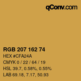 颜色代码: RGB 207 162 74 | qconv.com