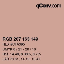 Color code: RGB 207 163 149 | qconv.com