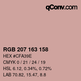 Código de color: RGB 207 163 158 | qconv.com