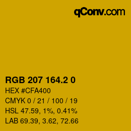 カラーコード: RGB 207 164.2 0 | qconv.com