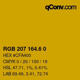カラーコード: RGB 207 164.6 0 | qconv.com