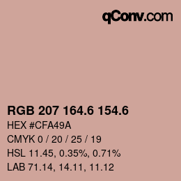 カラーコード: RGB 207 164.6 154.6 | qconv.com