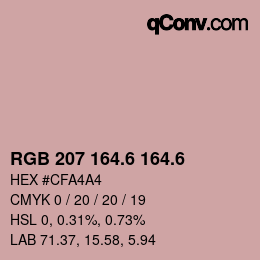 カラーコード: RGB 207 164.6 164.6 | qconv.com