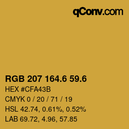 カラーコード: RGB 207 164.6 59.6 | qconv.com