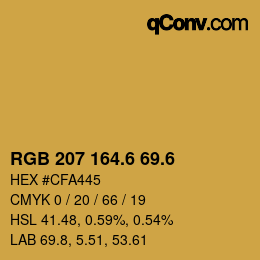 カラーコード: RGB 207 164.6 69.6 | qconv.com