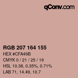 Farbcode: RGB 207 164 155 | qconv.com