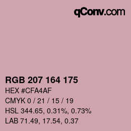 Color code: RGB 207 164 175 | qconv.com