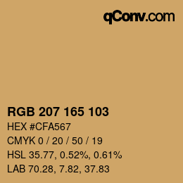 カラーコード: RGB 207 165 103 | qconv.com