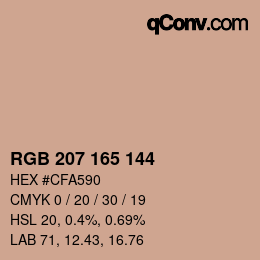 Color code: RGB 207 165 144 | qconv.com