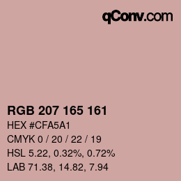 Color code: RGB 207 165 161 | qconv.com