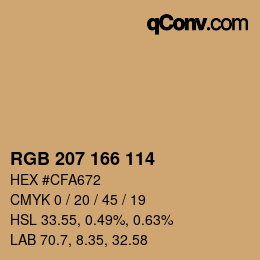 カラーコード: RGB 207 166 114 | qconv.com