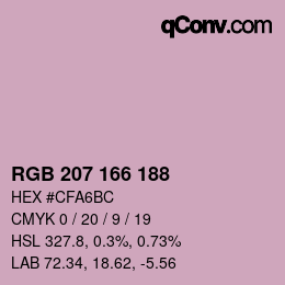 Farbcode: RGB 207 166 188 | qconv.com
