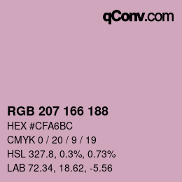 Color code: RGB 207 166 188 | qconv.com