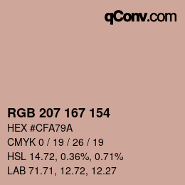 Color code: RGB 207 167 154 | qconv.com