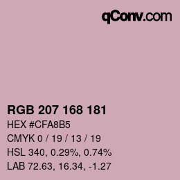 Color code: RGB 207 168 181 | qconv.com